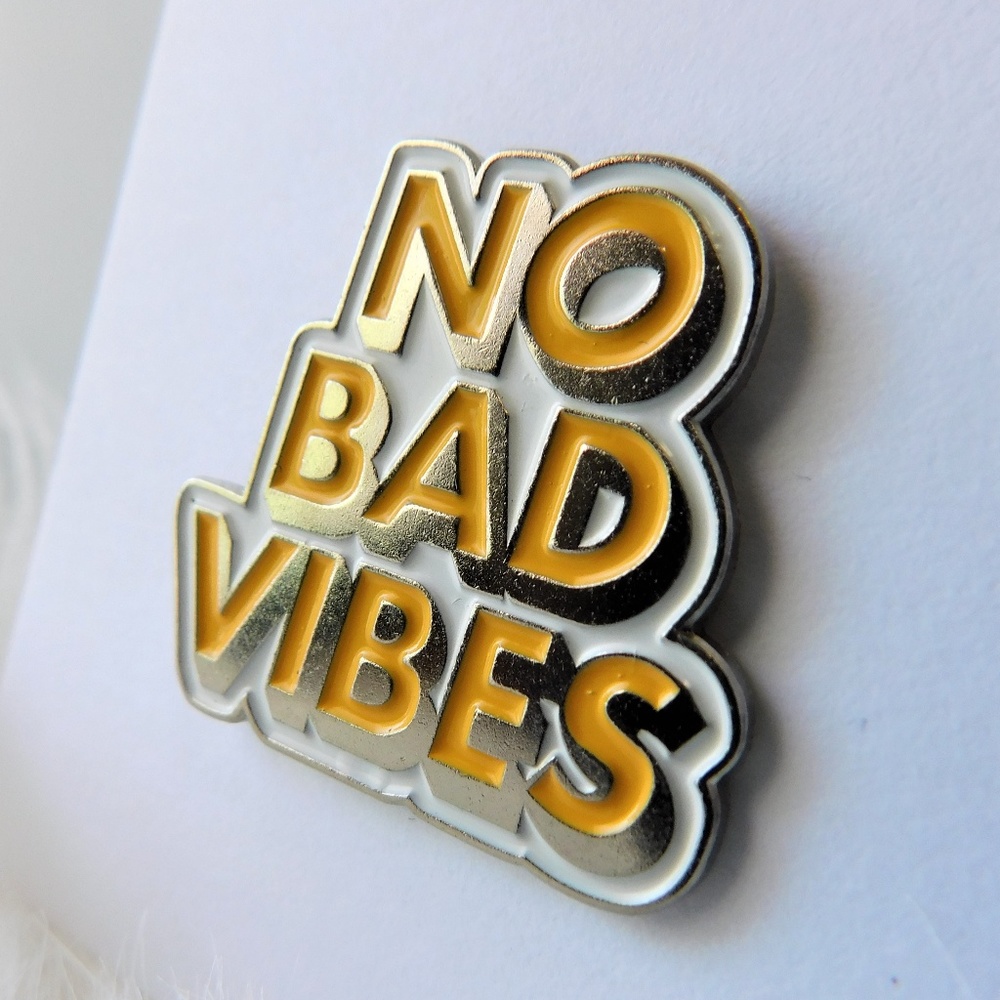 2/$8 ☆ No Bad Vibes Enamel Pin - Picture 2 of 7